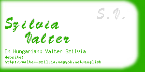 szilvia valter business card